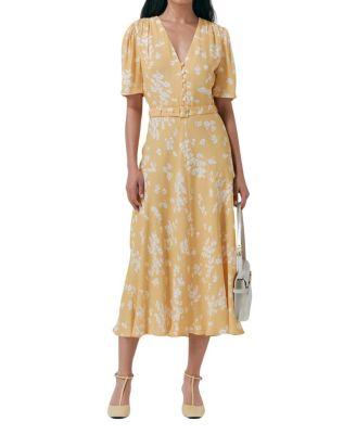 Jemima Crepe Floral Belted Midi Dress by GHOST LONDON