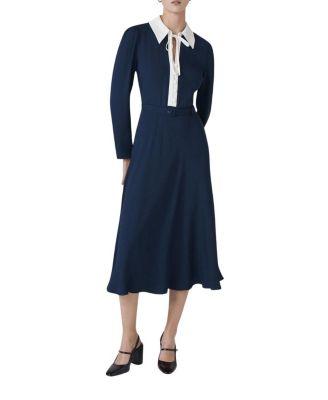 Lillian Crepe Collared Neck Midi Dress by GHOST LONDON