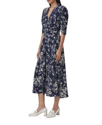 Mia Crepe Floral Midi Tea Dress by GHOST LONDON