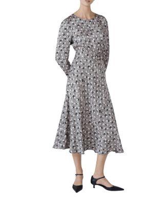 Sophia Floral Satin Midi Belted Dress by GHOST LONDON