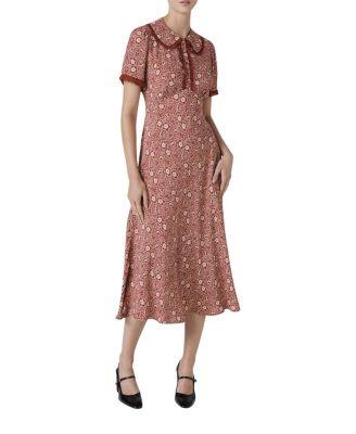 Taylor Floral Crepe Midi Tea Dress by GHOST LONDON