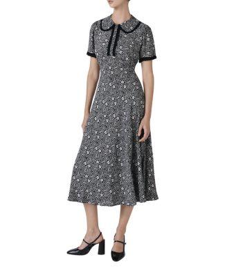 Taylor Floral Crepe Midi Tea Dress by GHOST LONDON