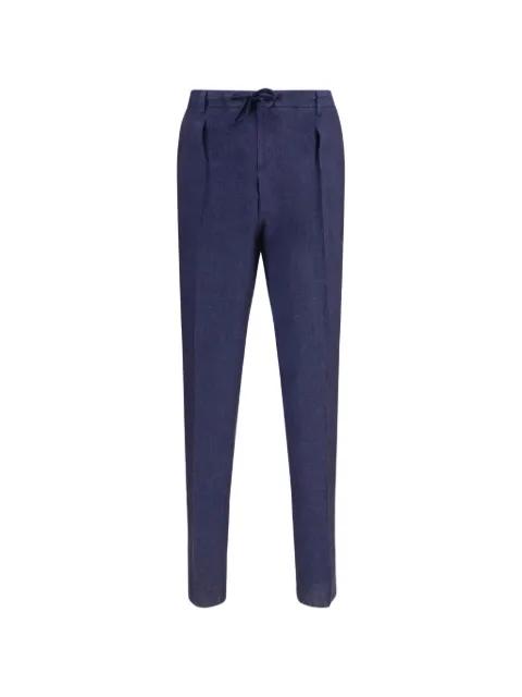 drawstring linen trousers by GI CAPRI