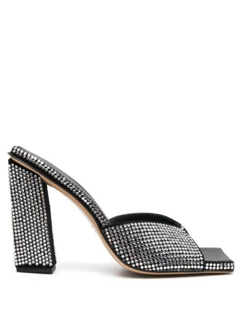 115mm crystal-embellished block heels by GIA BORGHINI