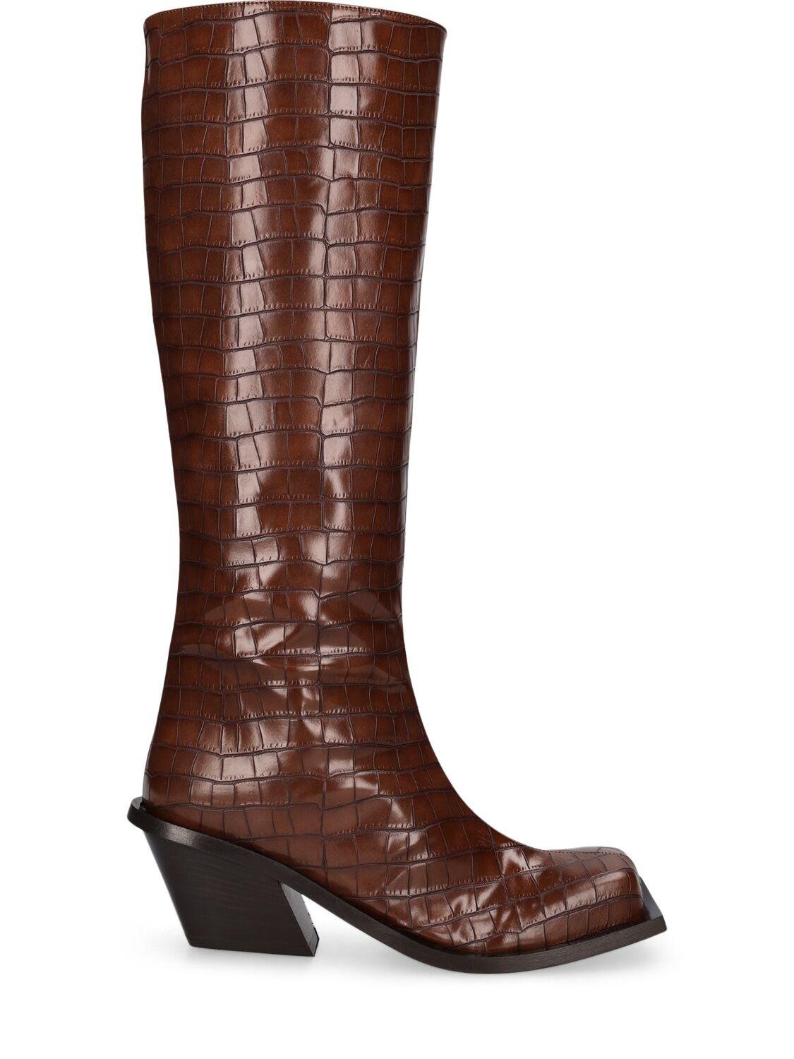 60mm Blondine Faux Leather Cowboy Boots by GIA BORGHINI