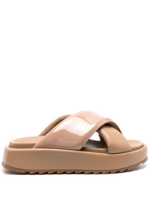 crossover-strap slides by GIA BORGHINI