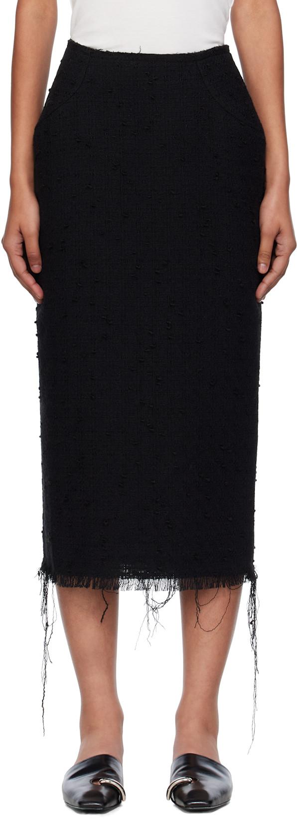 Black Thalia Midi Skirt by GIA STUDIOS
