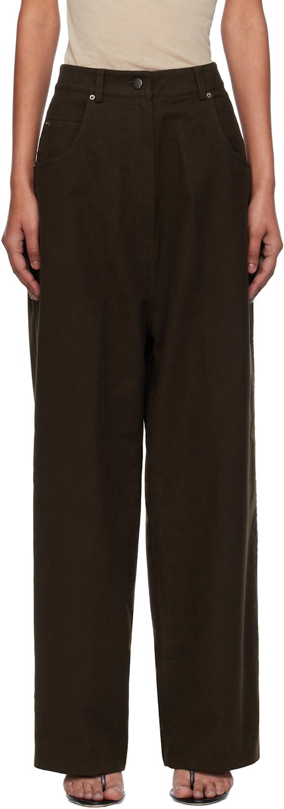 Brown Grace Trousers by GIA STUDIOS