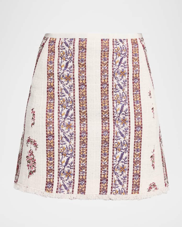 Floral Bouclé A-Line Mini Skirt by GIAMBATTISTA VALLI