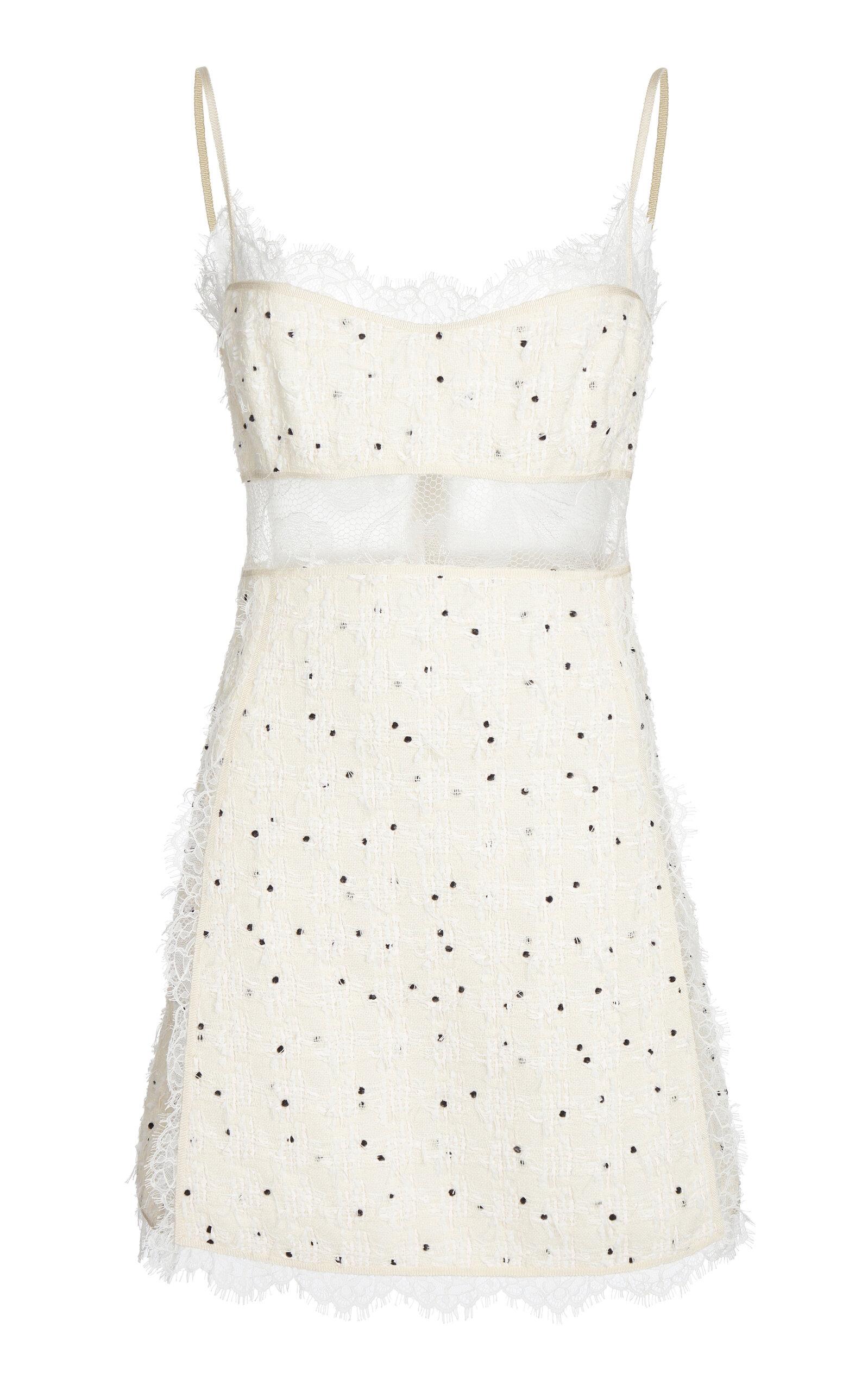 Giambattista Valli Lace-Trimmed Wool Boucle Mini Dress - Moda Operandi by GIAMBATTISTA VALLI