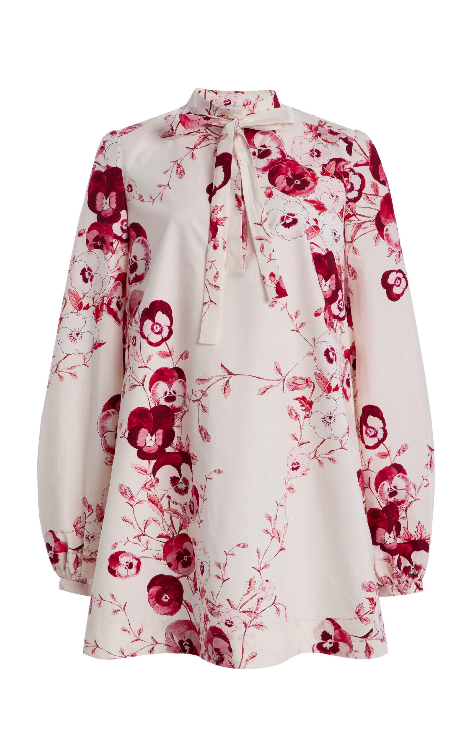 Giambattista Valli Tie-Neck Floral Silk Mini Dress - Moda Operandi by GIAMBATTISTA VALLI