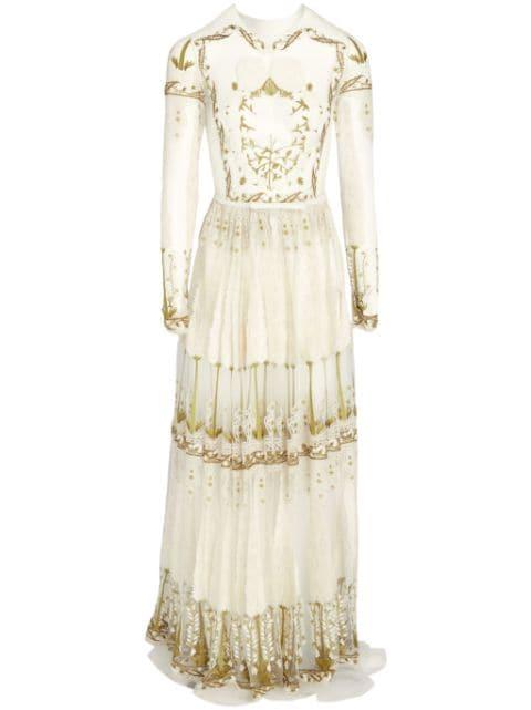 Jardin d'Eden embroidered tulle maxi dress by GIAMBATTISTA VALLI