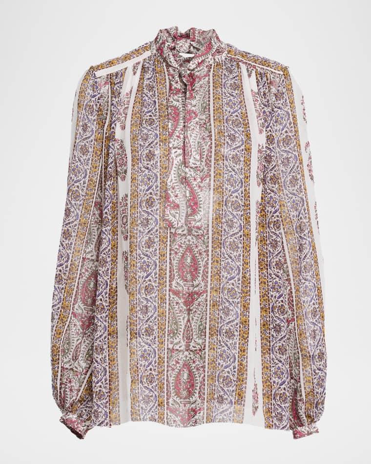 Paisley Silk Neck-Tie Blouse by GIAMBATTISTA VALLI