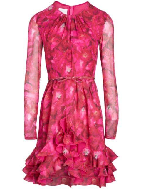Rose Mania-print silk-georgette dress by GIAMBATTISTA VALLI