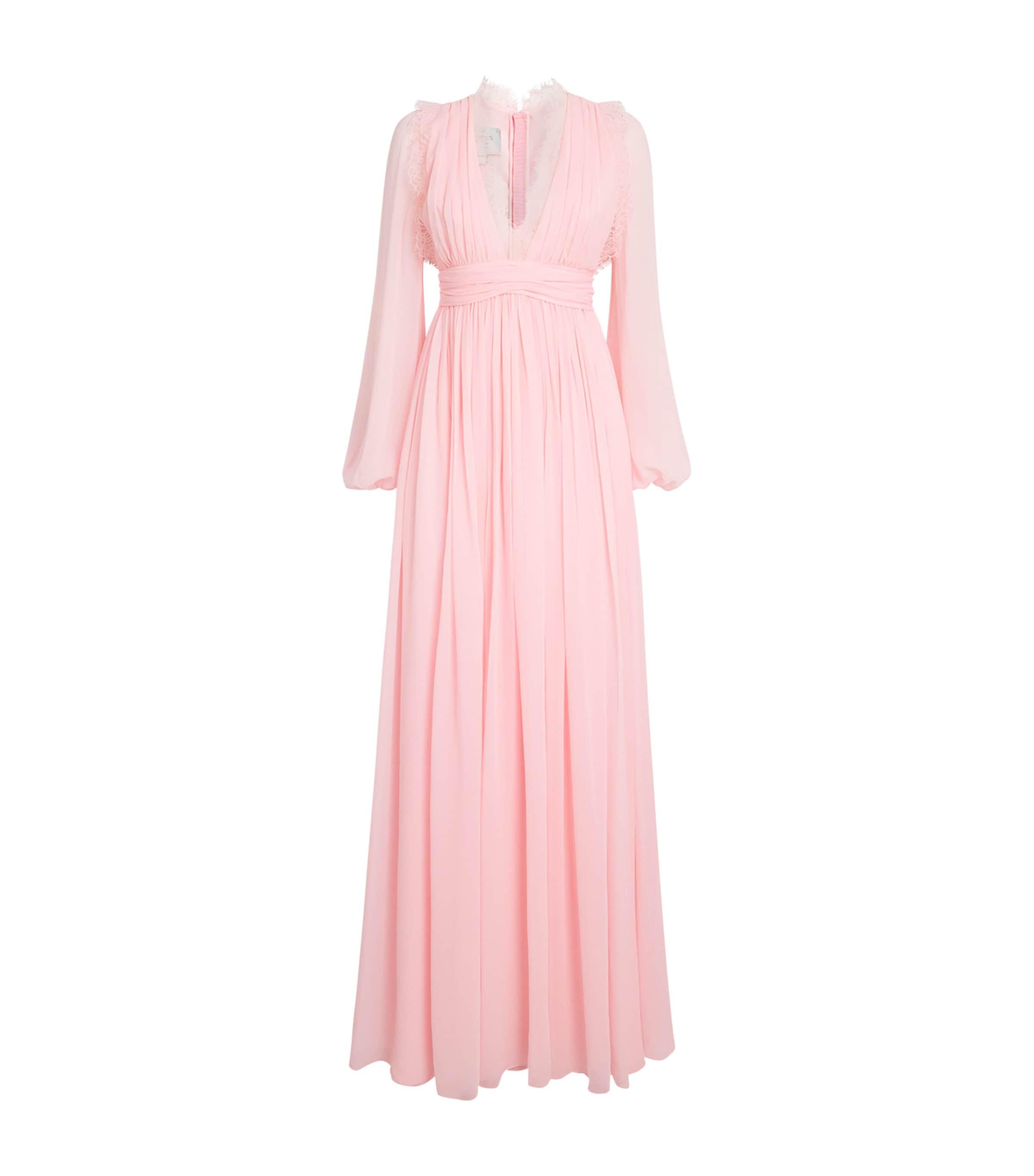 Silk Lace-Trim Maxi Dress by GIAMBATTISTA VALLI