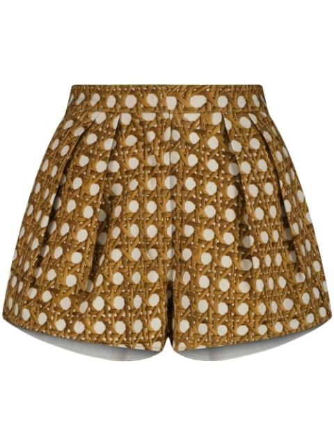 Vienna Straw pleated shorts by GIAMBATTISTA VALLI