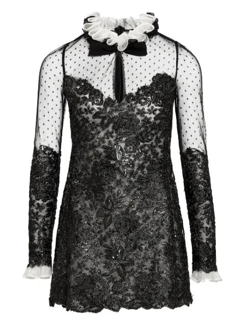 embroidered ruffled-collar dress by GIAMBATTISTA VALLI