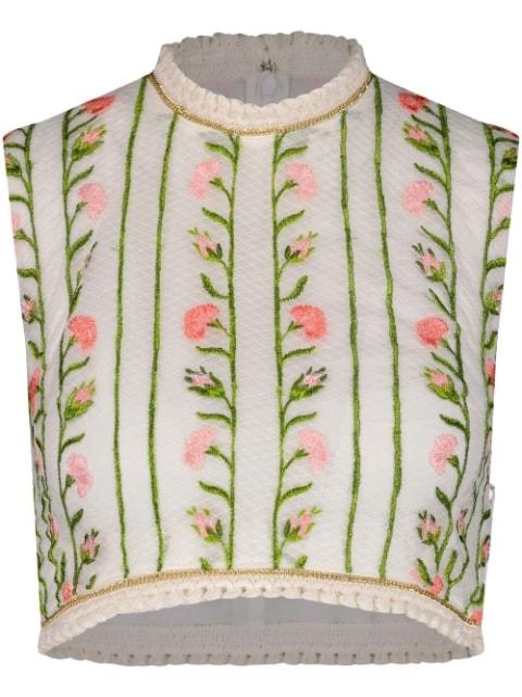 floral-embroidered top by GIAMBATTISTA VALLI