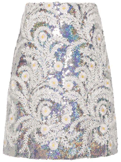 floral embroidery A-line skirt by GIAMBATTISTA VALLI
