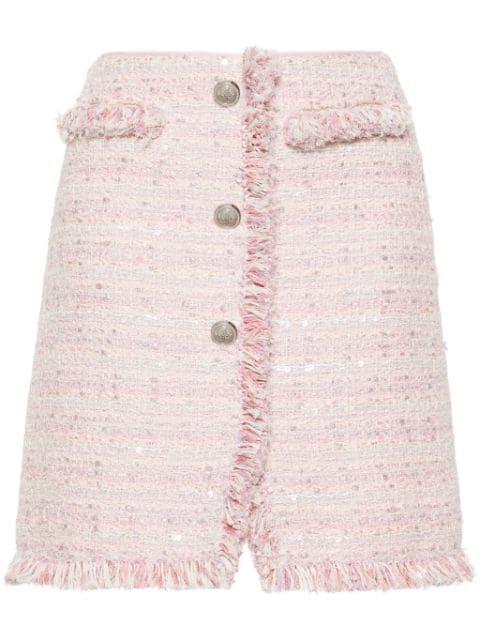 frayed high-waist tweed miniskirt by GIAMBATTISTA VALLI
