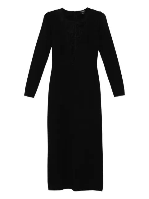 lace-insert long-sleeve midi dress by GIAMBATTISTA VALLI