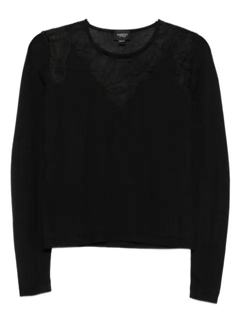 lace-insert long-sleeve top by GIAMBATTISTA VALLI
