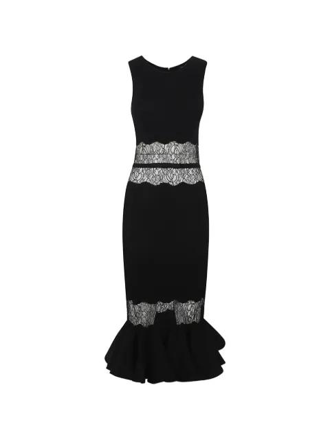 lace-panelled ruffled midi dress by GIAMBATTISTA VALLI