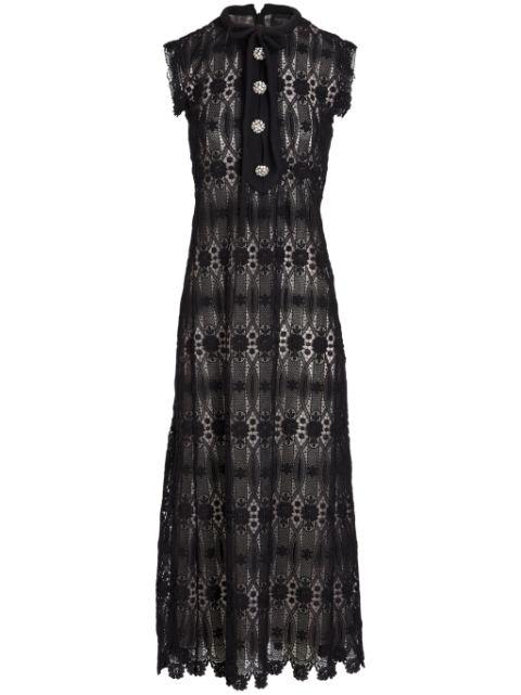 long embroidered macramé dress by GIAMBATTISTA VALLI