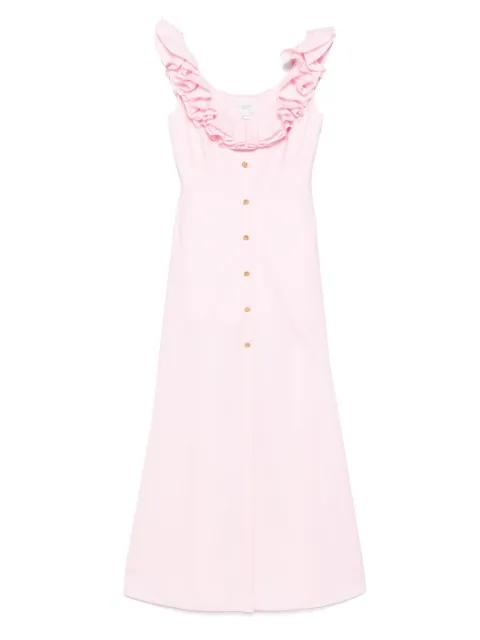 ruffled-detail midi dress by GIAMBATTISTA VALLI
