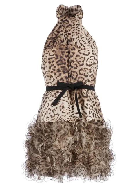 ruffled leopard print dress by GIAMBATTISTA VALLI