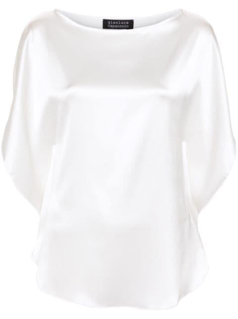 boat-neck satin blouse by GIANLUCA CAPANNOLO