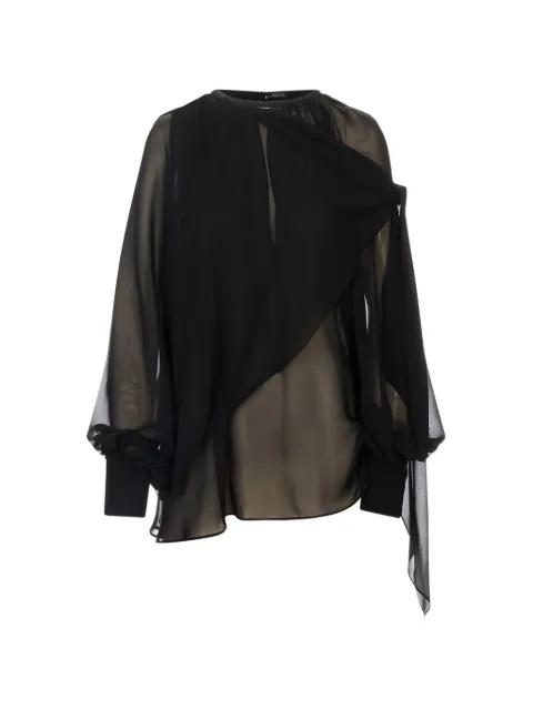 draped long-sleeve blouse by GIANLUCA CAPANNOLO