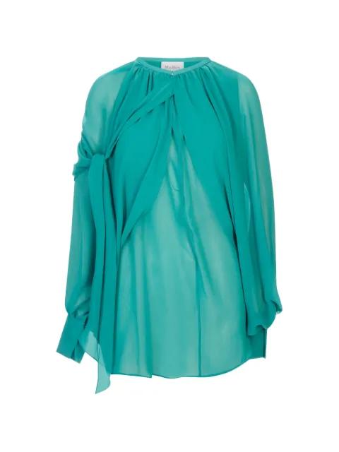 knotted long-sleeve blouse by GIANLUCA CAPANNOLO