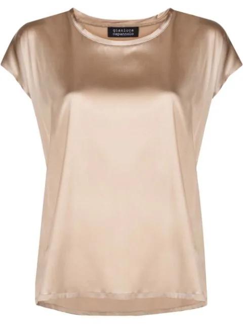 satin-finish short-sleeve T-shirt by GIANLUCA CAPANNOLO