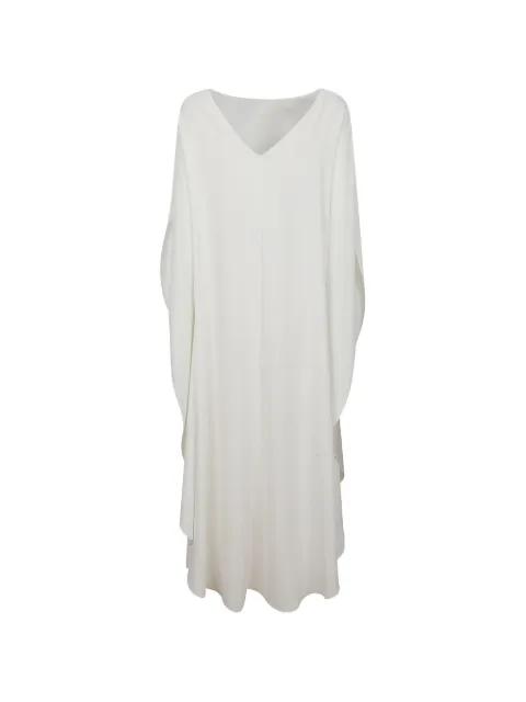 v-neck asymmetric sleeve dress by GIANLUCA CAPANNOLO