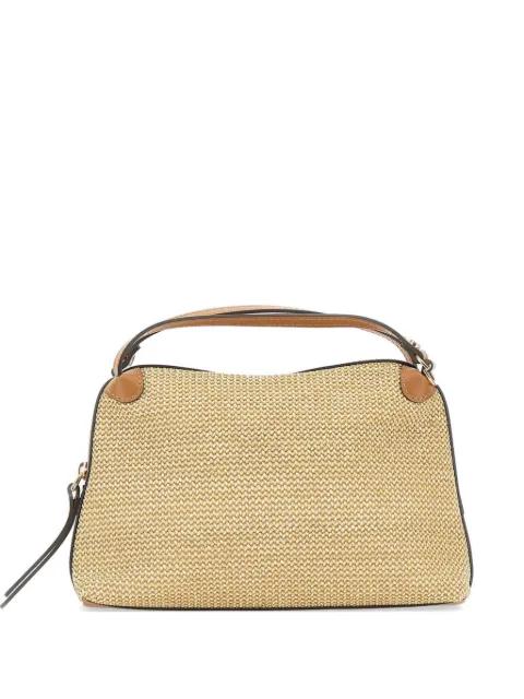 Alifa raffia leather tote bag by GIANNI CHIARINI