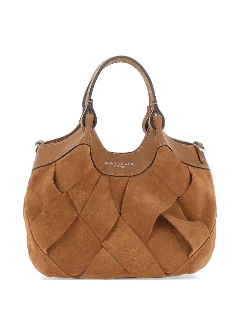 Dua geometric woven suede tote bag by GIANNI CHIARINI