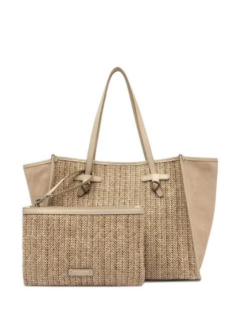 Marcella herringbone-straw tote bag by GIANNI CHIARINI