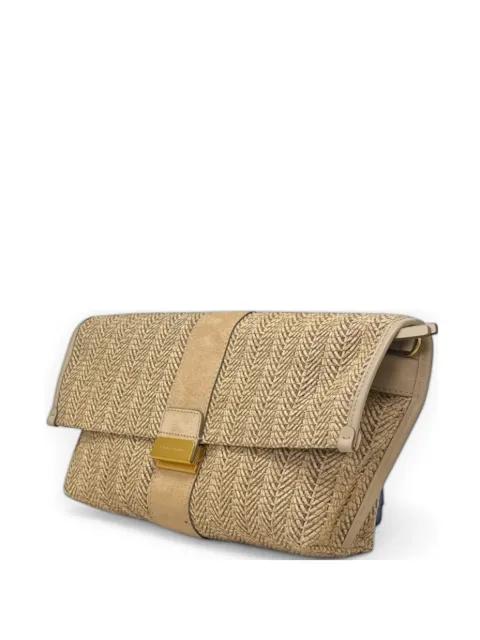 Marigold woven clutch bag by GIANNI CHIARINI