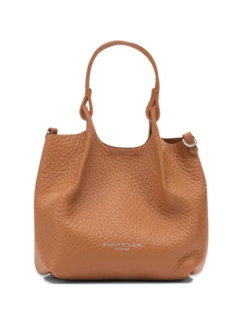 Pebble-grain leather tote bag by GIANNI CHIARINI