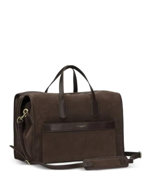 leather-trim suede tote bag by GIANNI CHIARINI