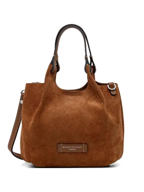 suede top handle shoulder bag by GIANNI CHIARINI