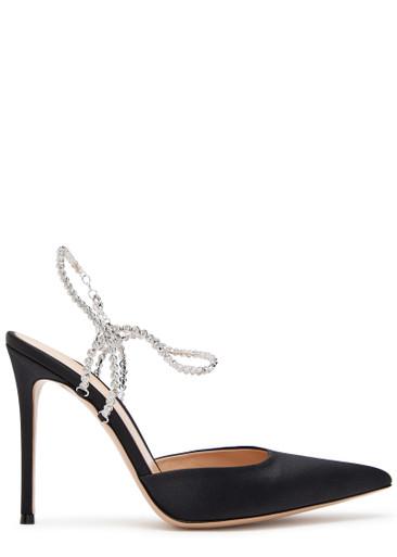 105 embellished-strap satin pumps by GIANVITO ROSSI