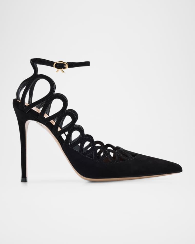 105mm Cutout Suede Pumps by GIANVITO ROSSI