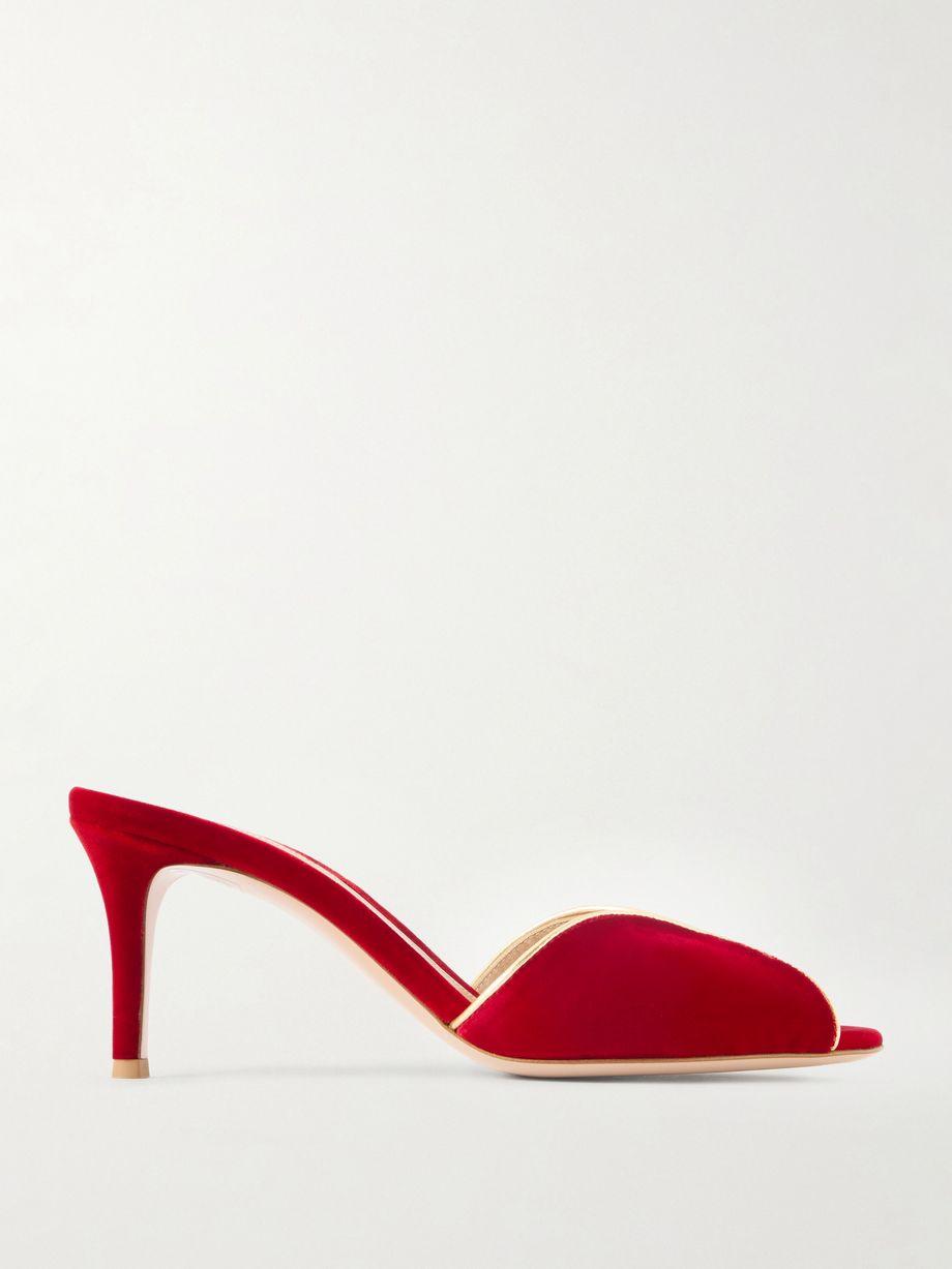 70 leather-trimmed velvet mules by GIANVITO ROSSI