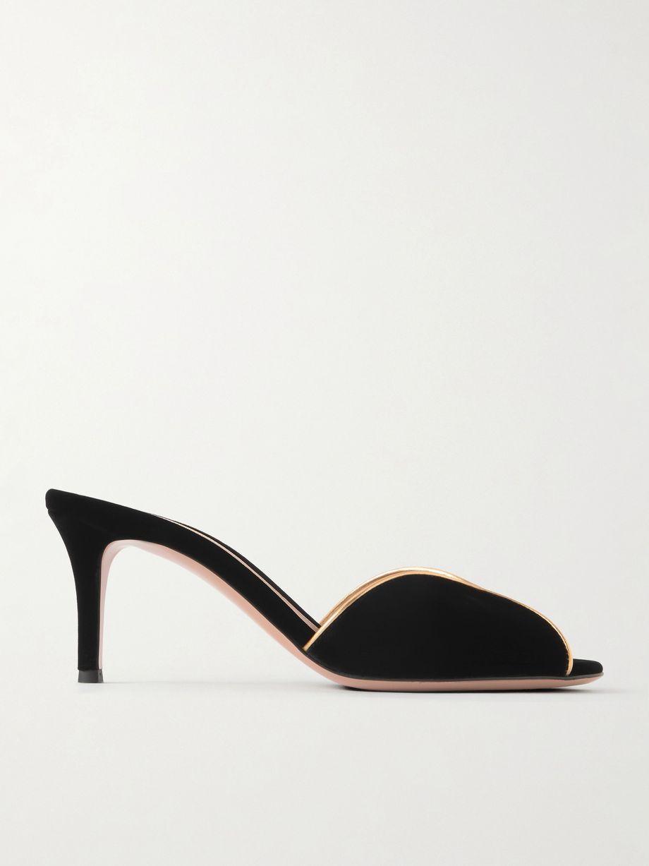 70 leather-trimmed velvet mules by GIANVITO ROSSI