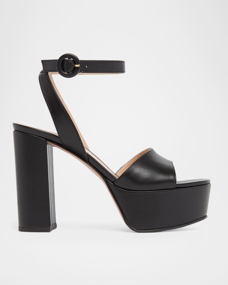 70MM Leather Platform Sandals by GIANVITO ROSSI