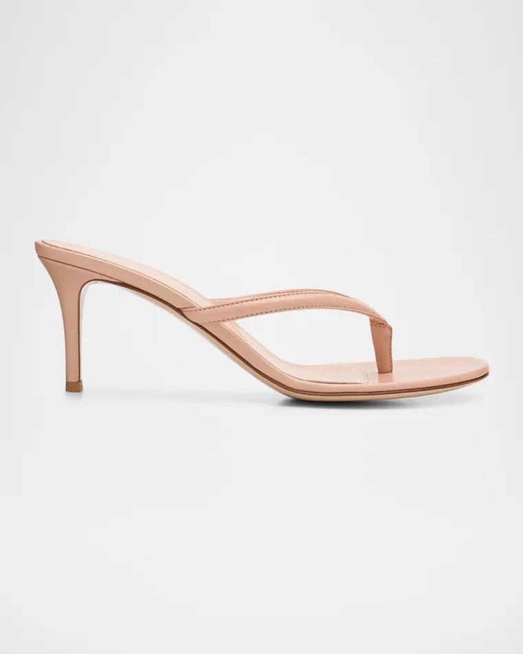 70mm Nappa Leather Thong Sandals by GIANVITO ROSSI