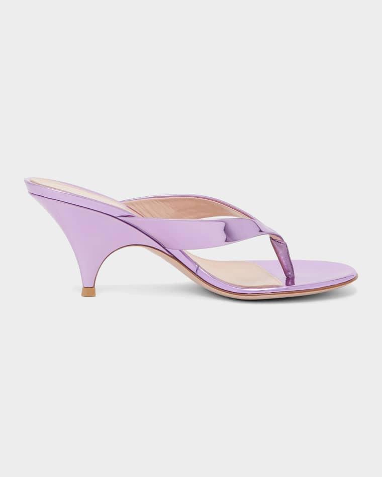 70mm Patent Leather Thong Sandals by GIANVITO ROSSI