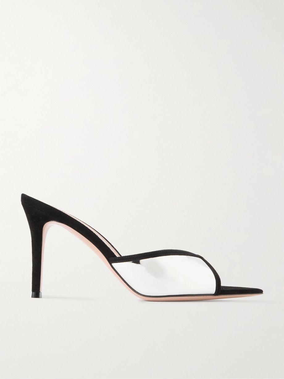 85 suede-trimmed mirrored-leather mules by GIANVITO ROSSI